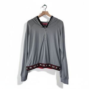 Red Fox Blessed Trim Gray Quarter Zip Hoodie Top Size 2X